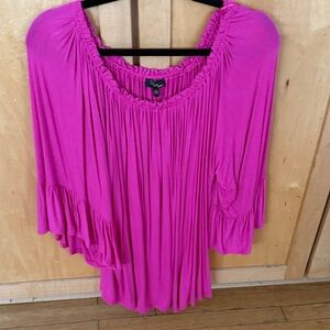 Cupio Fuchsia Blouse with Flowy Sleeves